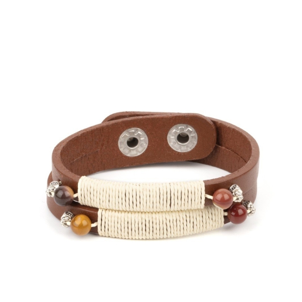 Paparazzi Brown and Cream Bracelet